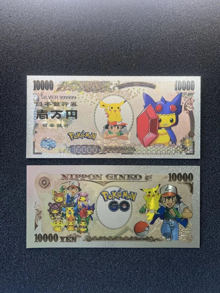 Pokemon Silver Foil Banknote Set of 24 Charizard Pikachu Poncho