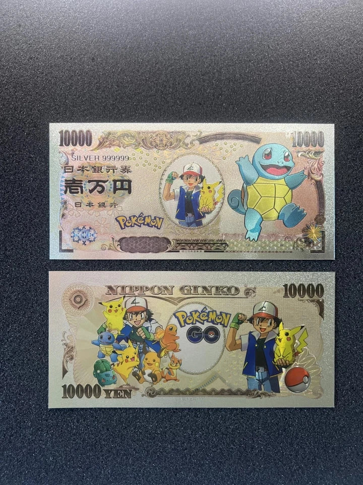 Pokemon Silver Foil Banknote Set of 24 Charizard Pikachu Poncho