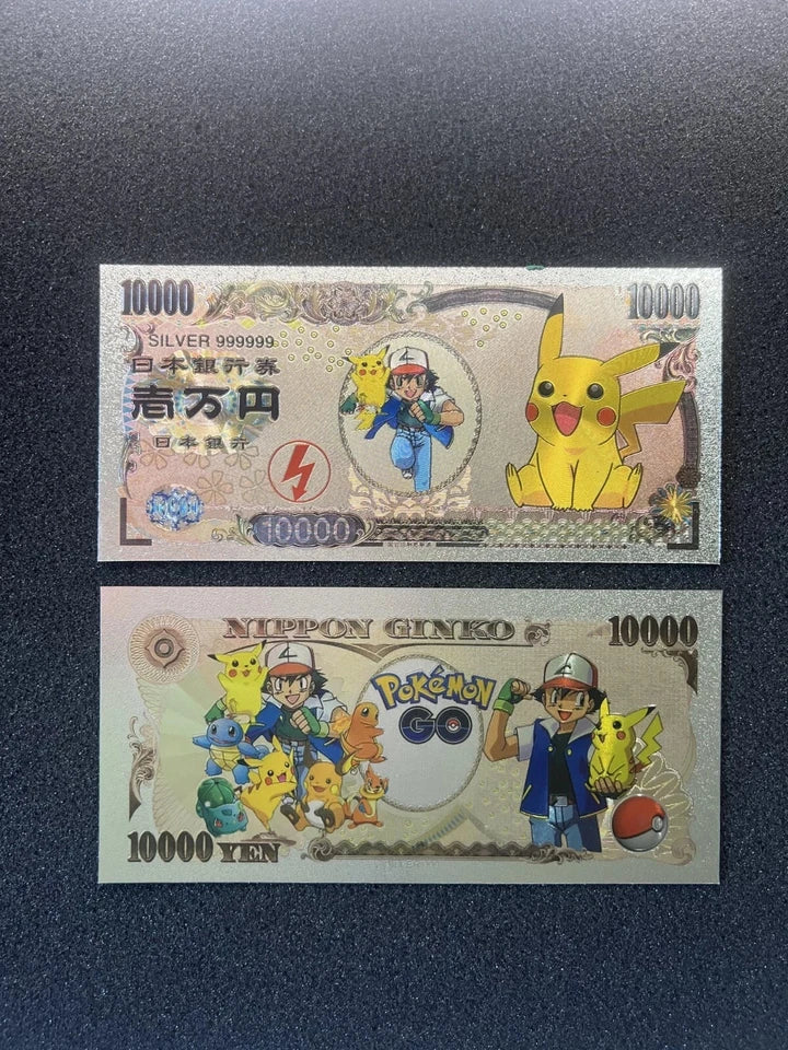 Pokemon Silver Foil Banknote Set of 24 Charizard Pikachu Poncho