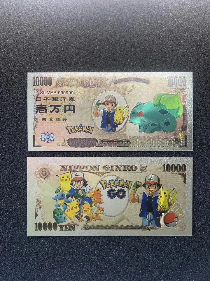 Pokemon Silver Foil Banknote Set of 24 Charizard Pikachu Poncho