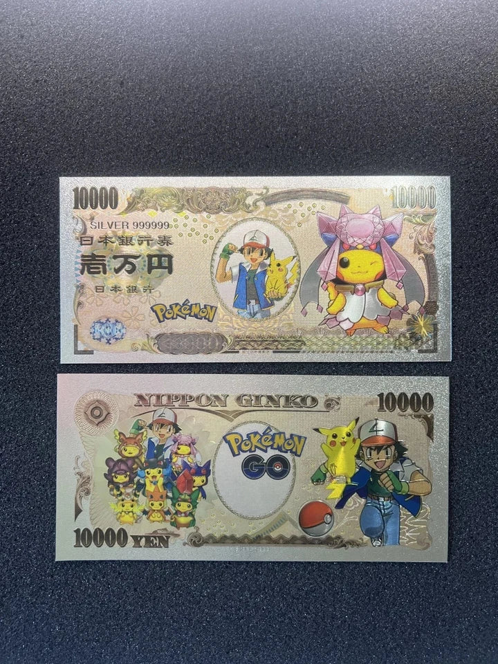 Pokemon Silver Foil Banknote Set of 24 Charizard Pikachu Poncho