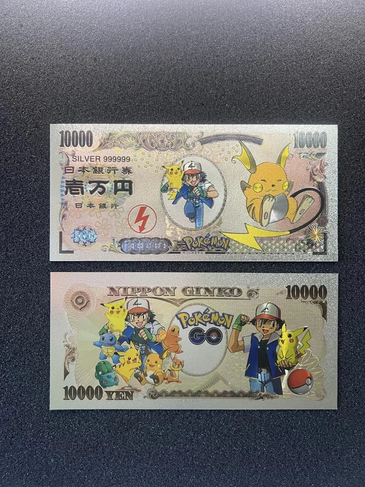 Pokemon Silver Foil Banknote Set of 24 Charizard Pikachu Poncho